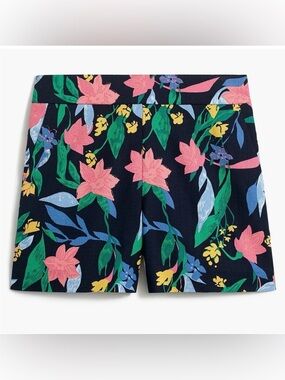 J.Crew Factory Floral Basketweave Short with Side Zip Size 2